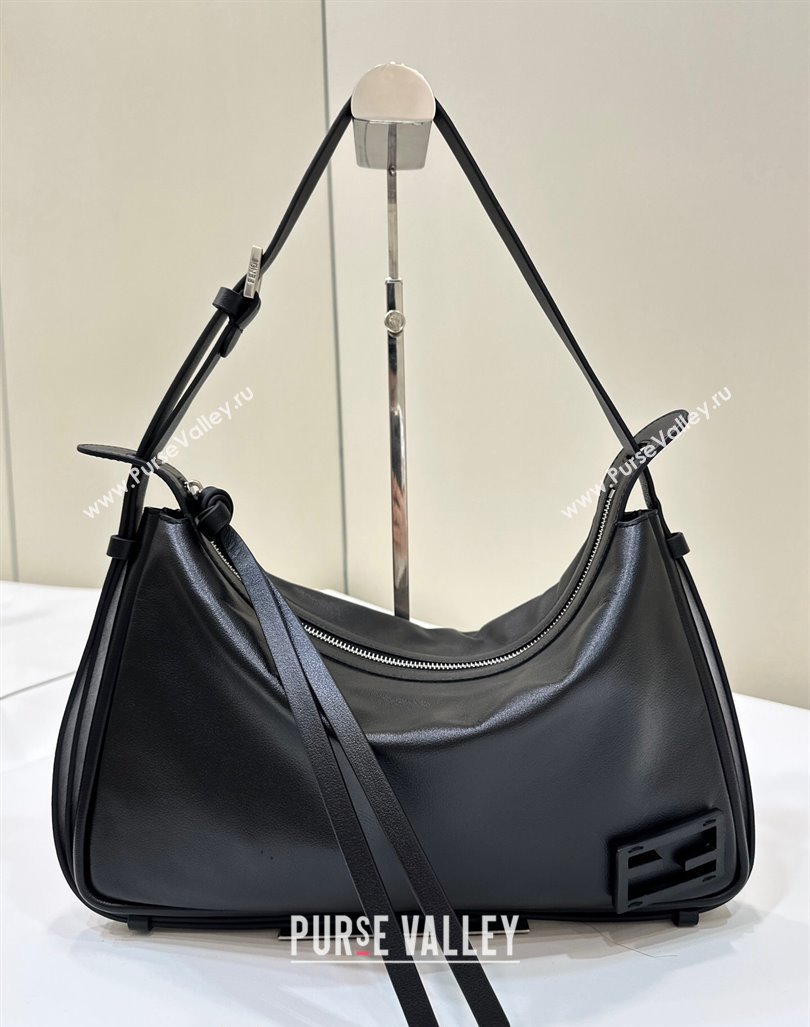 Fendi Simply Medium Hobo bag in Black leather 2024 8662L (CL-240806016)