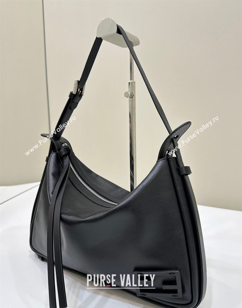 Fendi Simply Medium Hobo bag in Black leather 2024 8662L (CL-240806016)