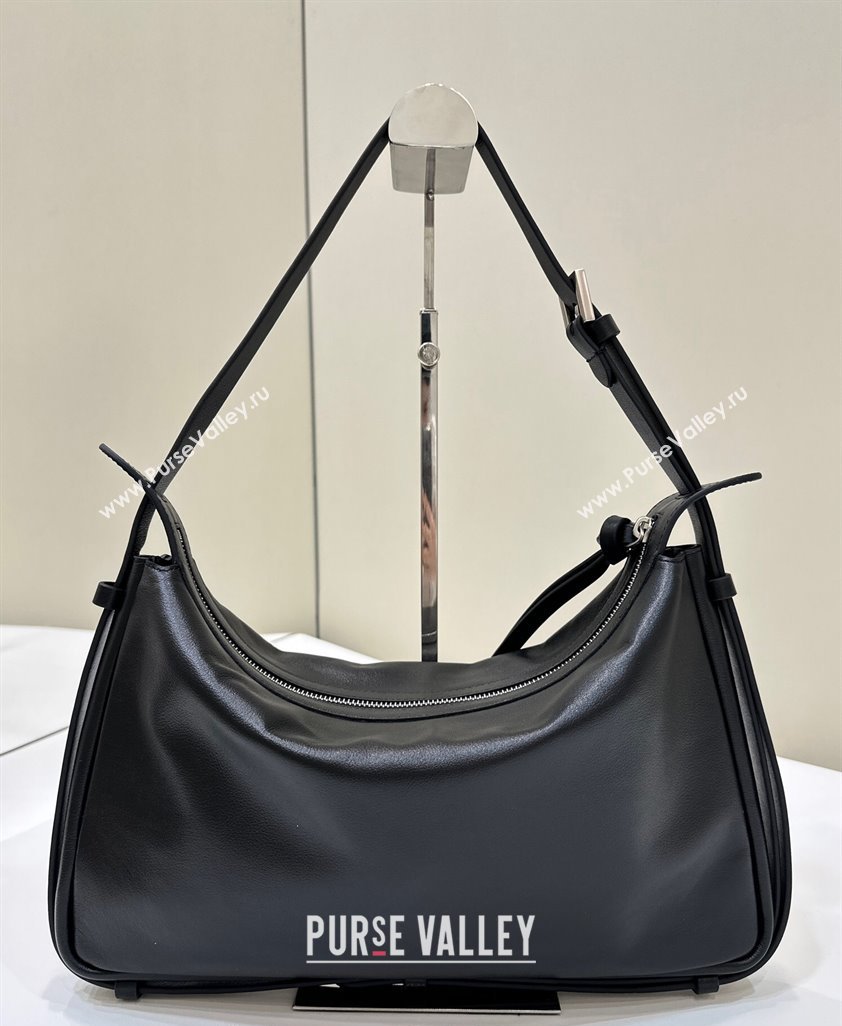 Fendi Simply Medium Hobo bag in Black leather 2024 8662L (CL-240806016)