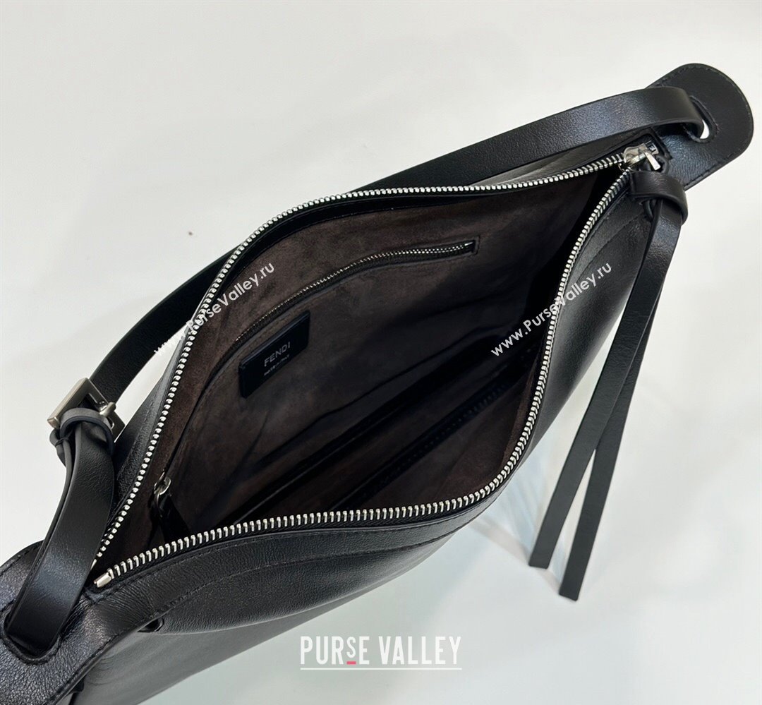 Fendi Simply Medium Hobo bag in Black leather 2024 8662L (CL-240806016)