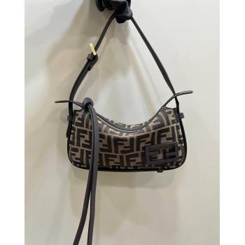 Fendi Simply Mini Hobo bag in Brown FF jacquard fabric 2024 8662 (CL-240806011)