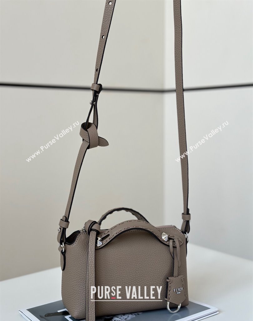 Fendi By The Way Selleria Mini Bag in Grianed Calfskin with Topstitches Grey 2024 8668S (CL-240924005)