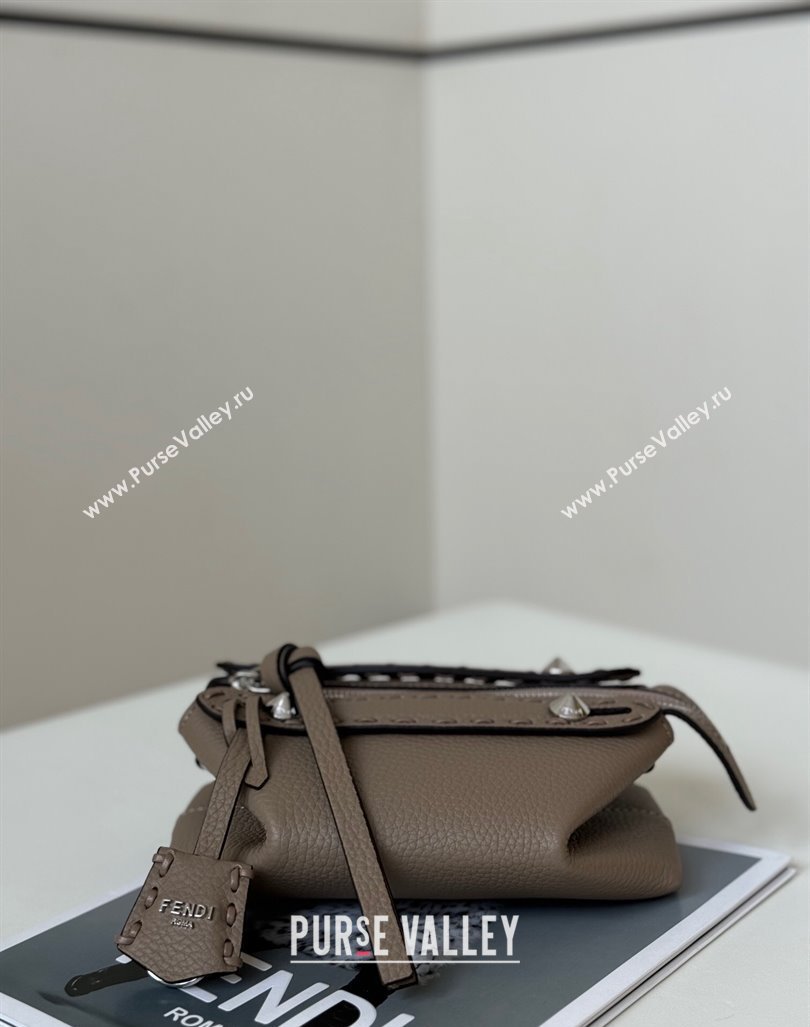 Fendi By The Way Selleria Mini Bag in Grianed Calfskin with Topstitches Grey 2024 8668S (CL-240924005)