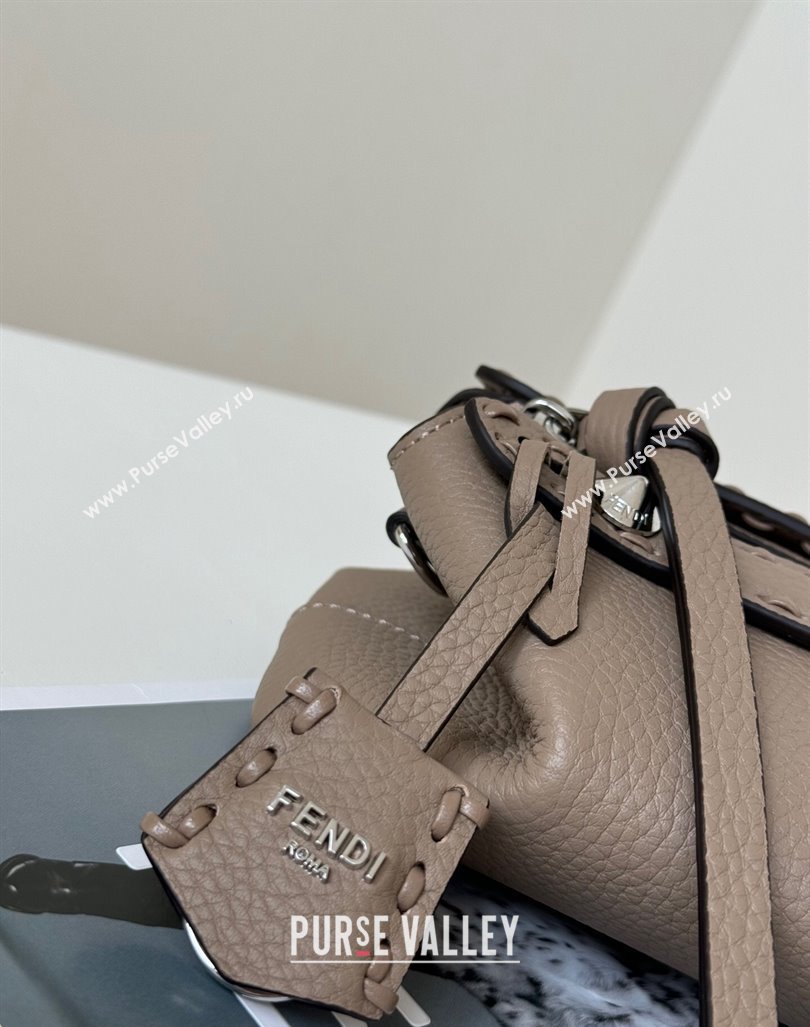 Fendi By The Way Selleria Mini Bag in Grianed Calfskin with Topstitches Grey 2024 8668S (CL-240924005)