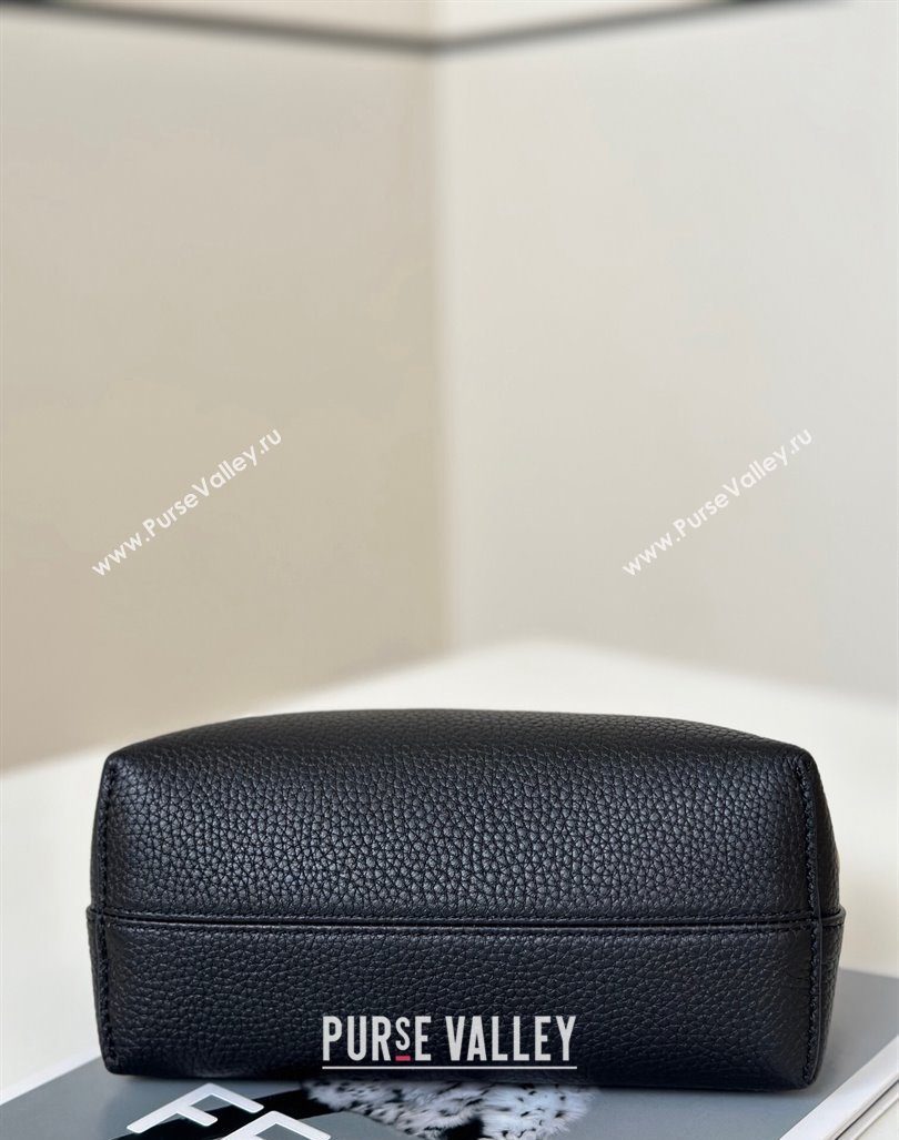 Fendi By The Way Selleria Mini Bag in Grianed Calfskin with Topstitches Black 2024 8668S (CL-240924006)