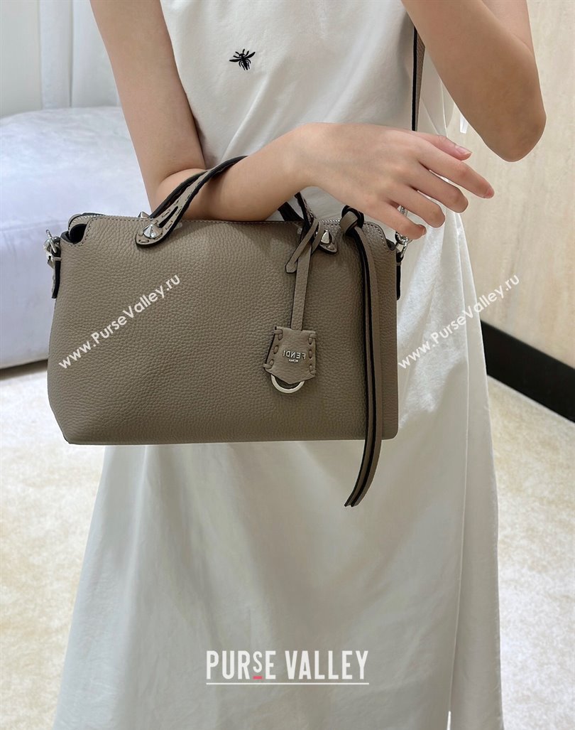 Fendi By The Way Selleria Medium Bag in Grianed Calfskin with Topstitches Grey 2024 8668M (CL-240924007)