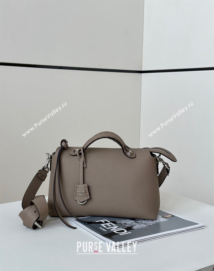 Fendi By The Way Selleria Medium Bag in Grianed Calfskin with Topstitches Grey 2024 8668M (CL-240924007)