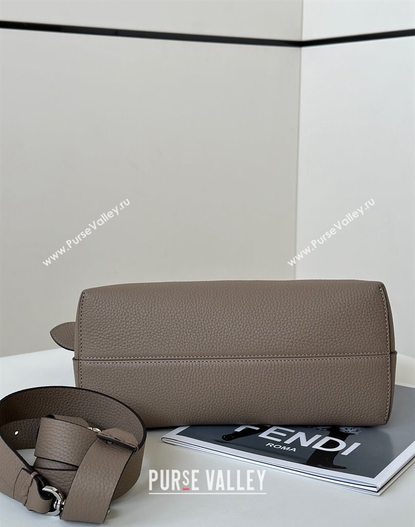 Fendi By The Way Selleria Medium Bag in Grianed Calfskin with Topstitches Grey 2024 8668M (CL-240924007)