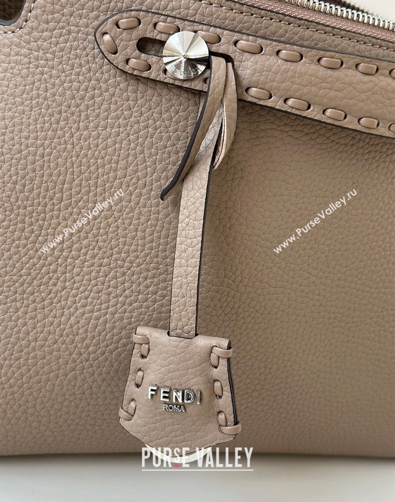 Fendi By The Way Selleria Medium Bag in Grianed Calfskin with Topstitches Grey 2024 8668M (CL-240924007)