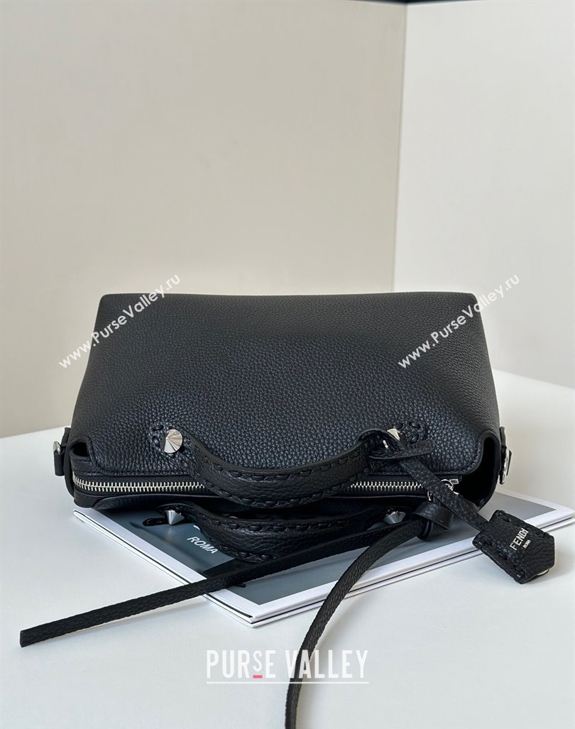 Fendi By The Way Selleria Medium Bag in Grianed Calfskin with Topstitches Black 2024 8668M (CL-240924008)