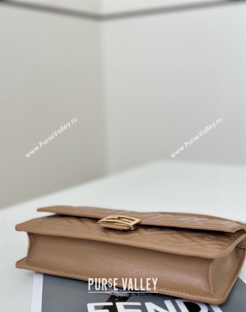 Fendi Wallet On Chain Baguette Mini Bag in FF Nappa Leather Light Brown 2024 8638 (CL-240924002)