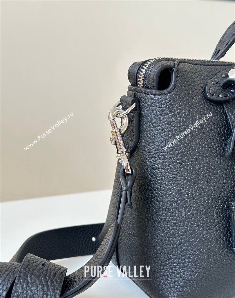 Fendi By The Way Selleria Medium Bag in Grianed Calfskin with Topstitches Black 2024 8668M (CL-240924008)