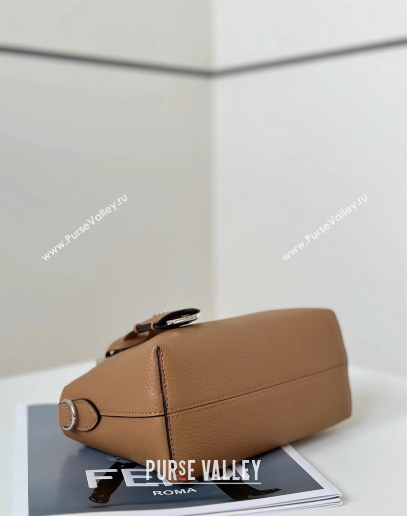 Fendi By The Way Selleria Mini Bag in Grianed Calfskin with Topstitches Light Brown 2024 8668S (CL-240924004)