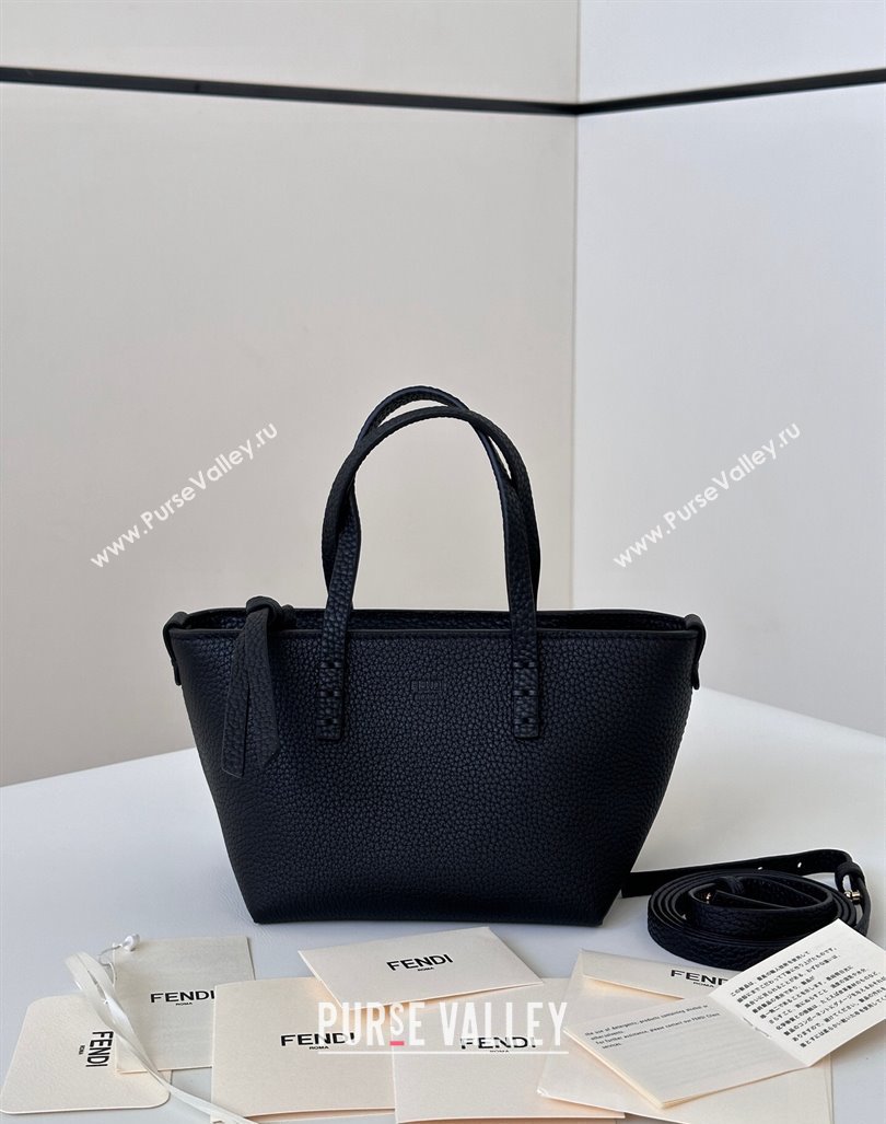 Fendi Roll Mini Tote bag in Calfskin Leather Black 2024 8655 (CL-241102009)