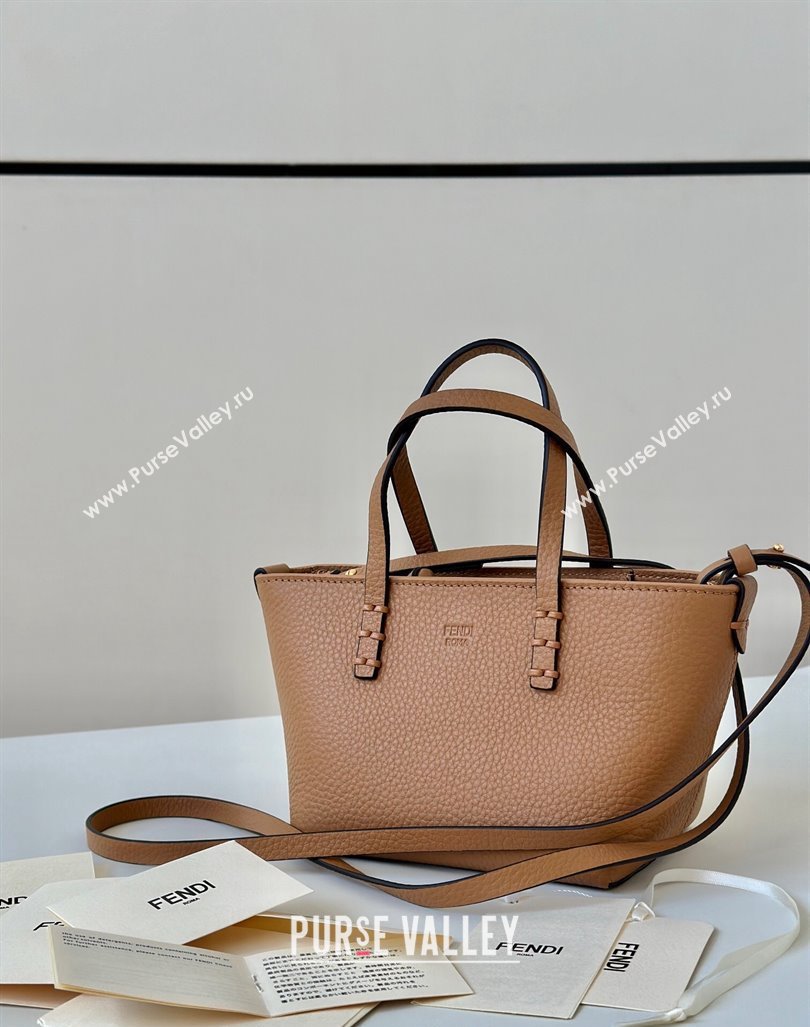 Fendi Roll Mini Tote bag in Calfskin Leather Brown 2024 8655 (CL-241102010)