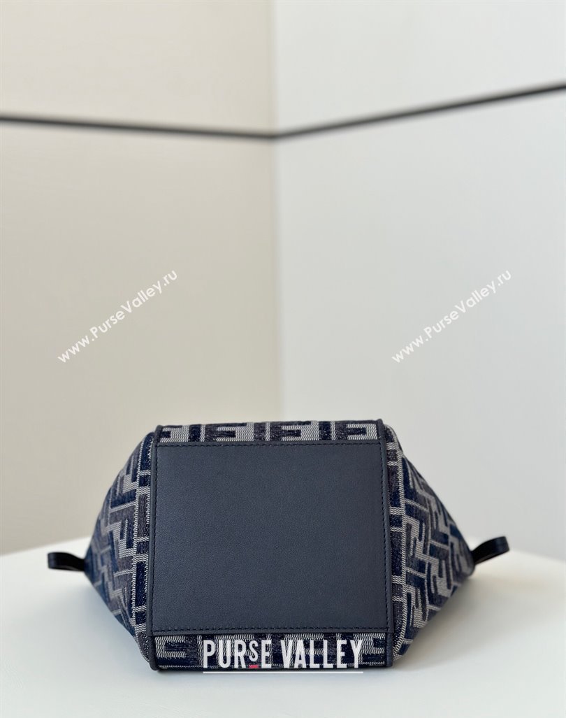 Fendi Origami Mini Bag in dark blue FF chenille fabric that can be transformed 2024 8626 (CL-241102013)