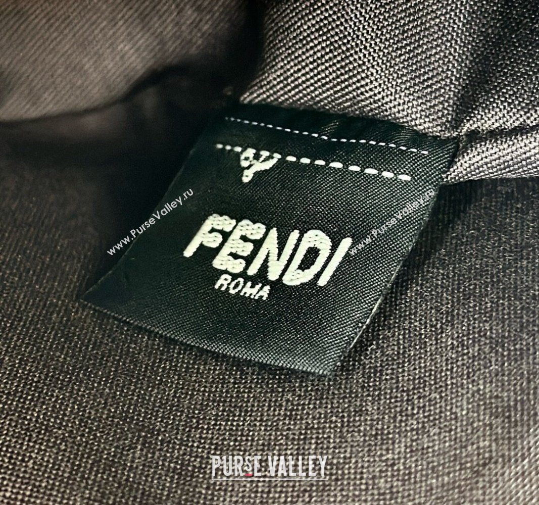 Fendi Fendigraphy Mini Hobo Bag in dark blue FF chenille fabric 2024 8657 (CL-241102014)