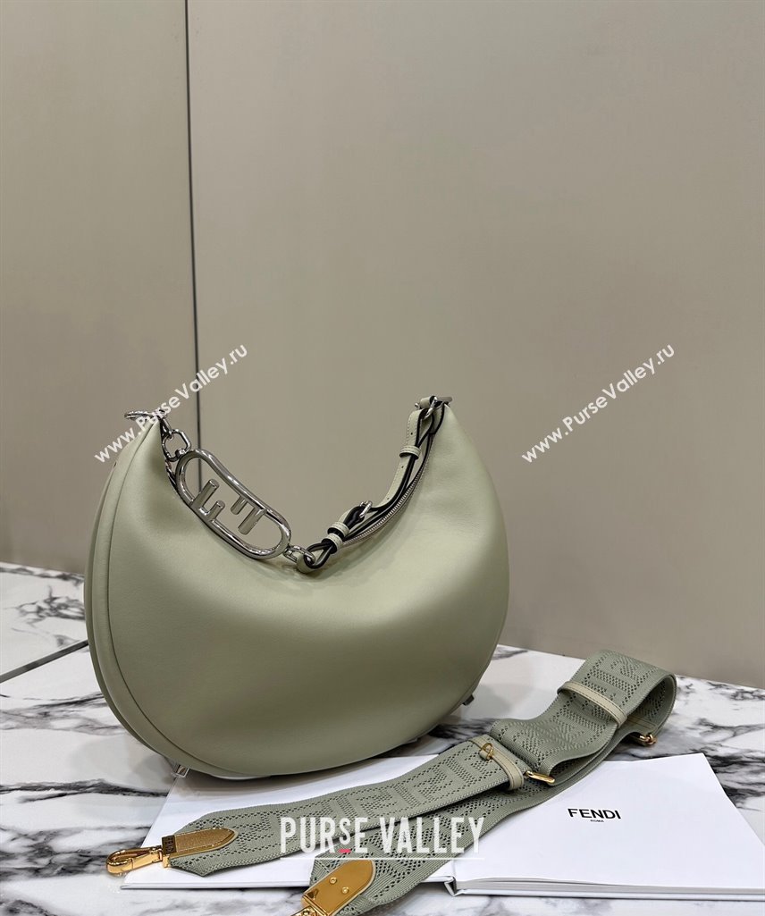 Fendi Fendigraphy Medium Hobo Bag in Leather Light Green 2024 80056L TOP (CL-241102005)