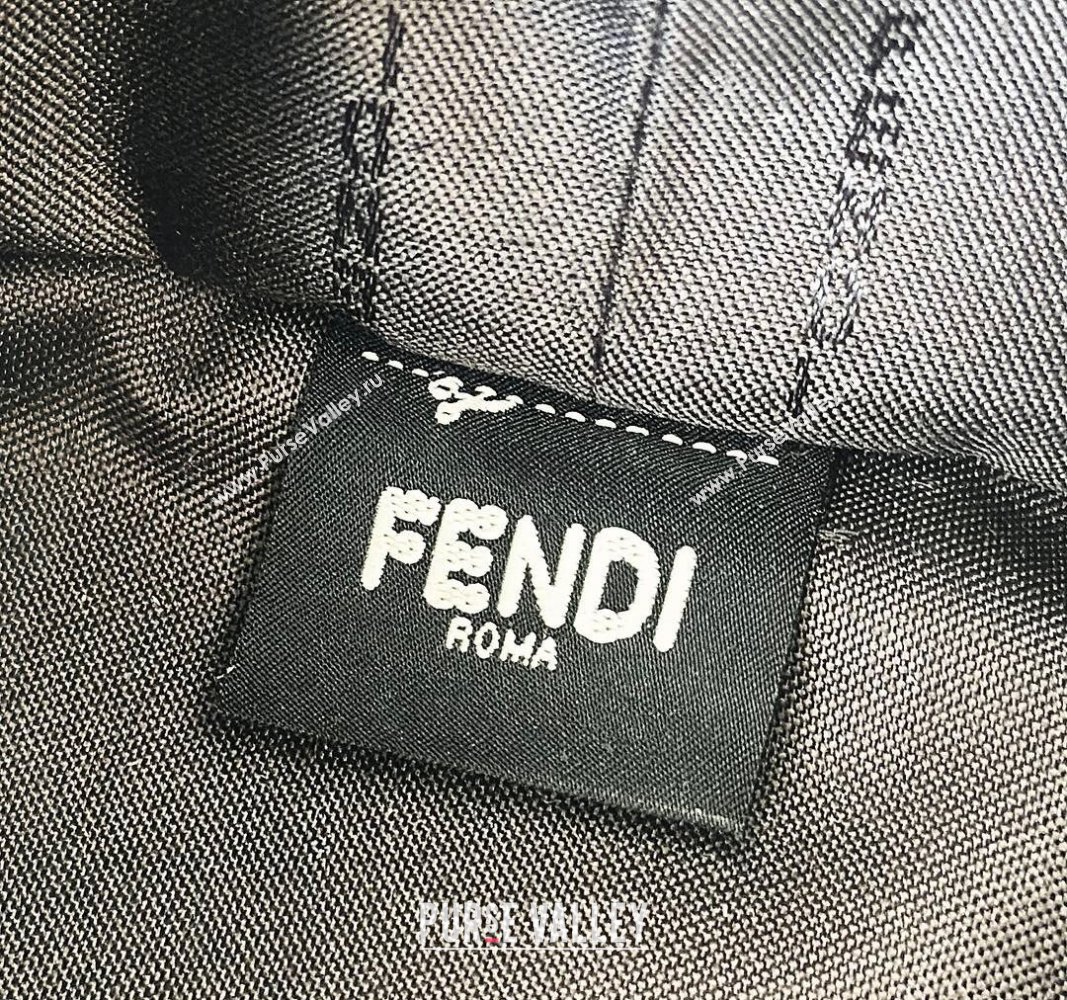 Fendi Roll Mini Tote bag in Dark blue FF Chenille Fabric 2024 8655 (CL-241102012)