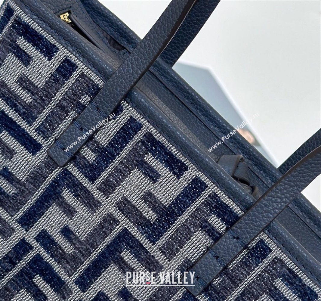 Fendi Roll Mini Tote bag in Dark blue FF Chenille Fabric 2024 8655 (CL-241102012)