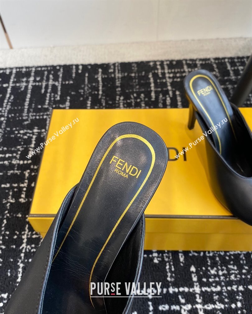 Fendi Feel Feel Heel Slides Sandal 9.5cm Black 2024 1112 (KL-241112091)