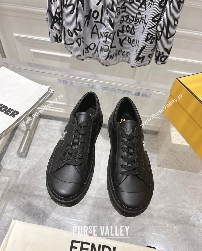 Fendi FF Patch Calfskin Sneakers Black 20241112 (SS-241112110)