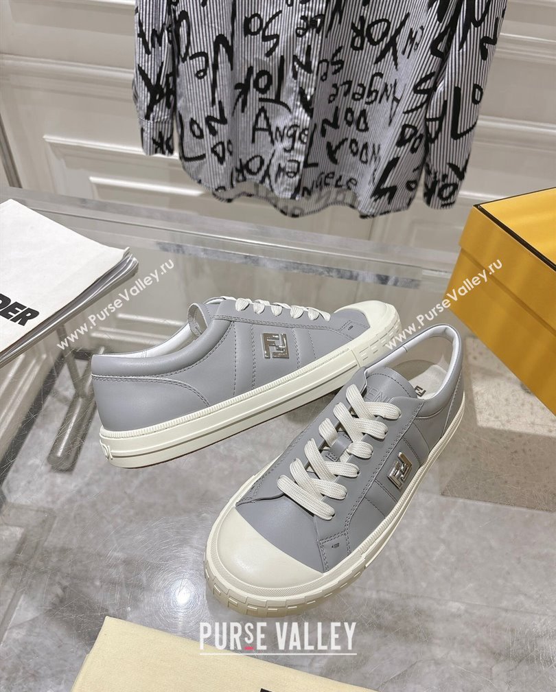 Fendi FF Patch Calfskin Sneakers Grey 20241112 (SS-241112111)