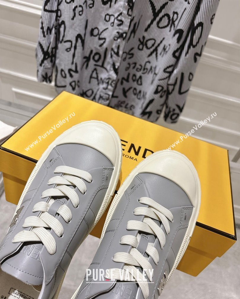 Fendi FF Patch Calfskin Sneakers Grey 20241112 (SS-241112111)