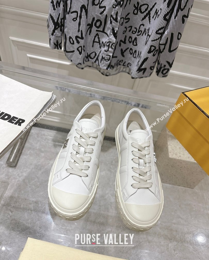 Fendi FF Patch Calfskin Sneakers White 20241112 (SS-241112112)