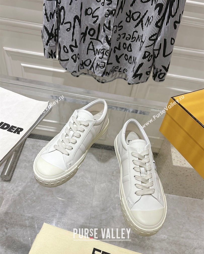 Fendi FF Patch Calfskin Sneakers White 20241112 (SS-241112112)