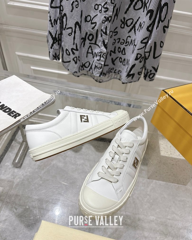 Fendi FF Patch Calfskin Sneakers White 20241112 (SS-241112112)