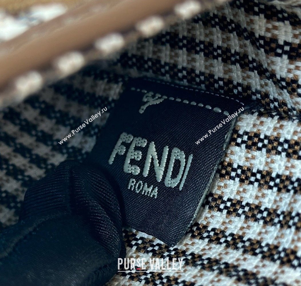 Fendi Baguette Mini bag in FF Houndstooth Fabric Brown 2024 8588S (CL-241212095)