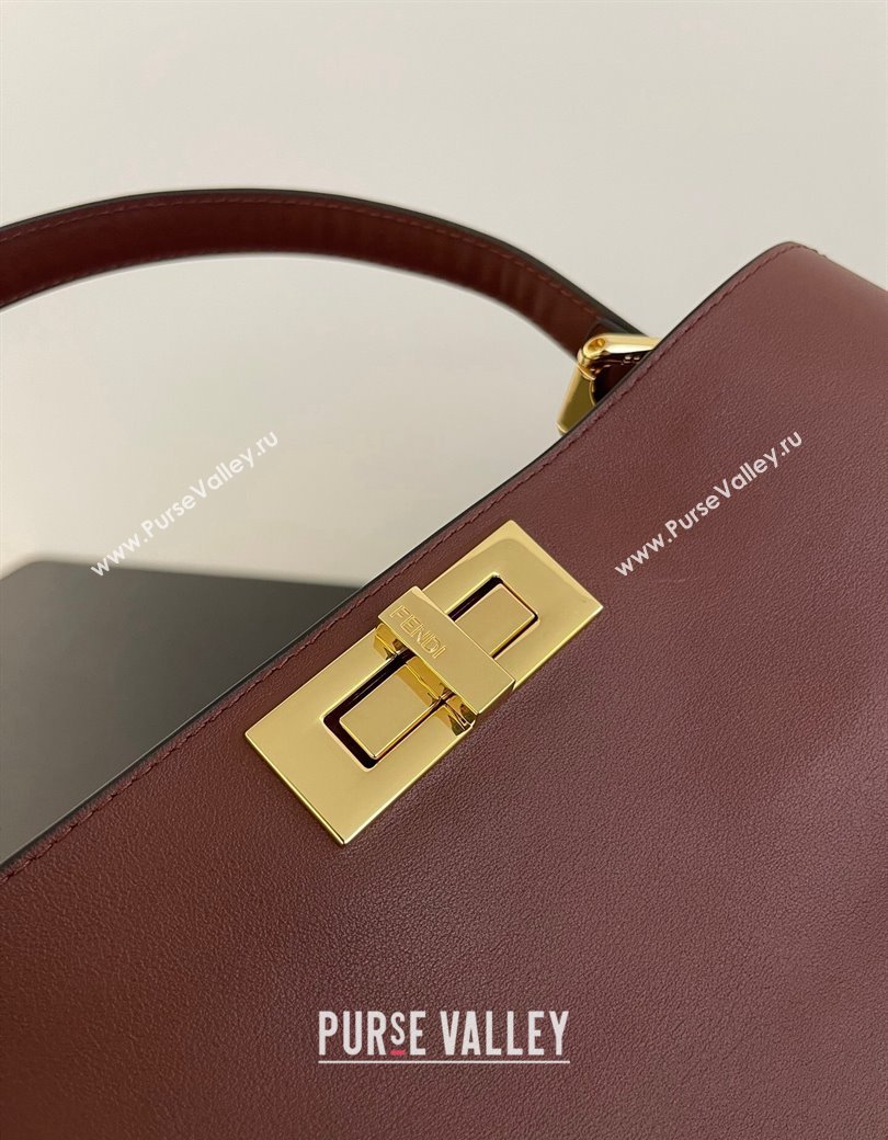 Fendi Peekaboo Soft Medium Bag in Cappuccino-coloured Leather Bag Dark Brown 2024 70202 (AFEI-241212089)