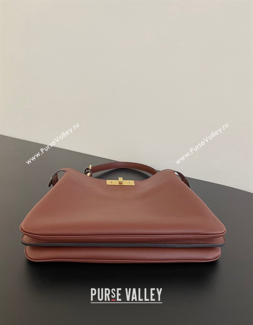 Fendi Peekaboo Soft Medium Bag in Cappuccino-coloured Leather Bag Dark Brown 2024 70202 (AFEI-241212089)