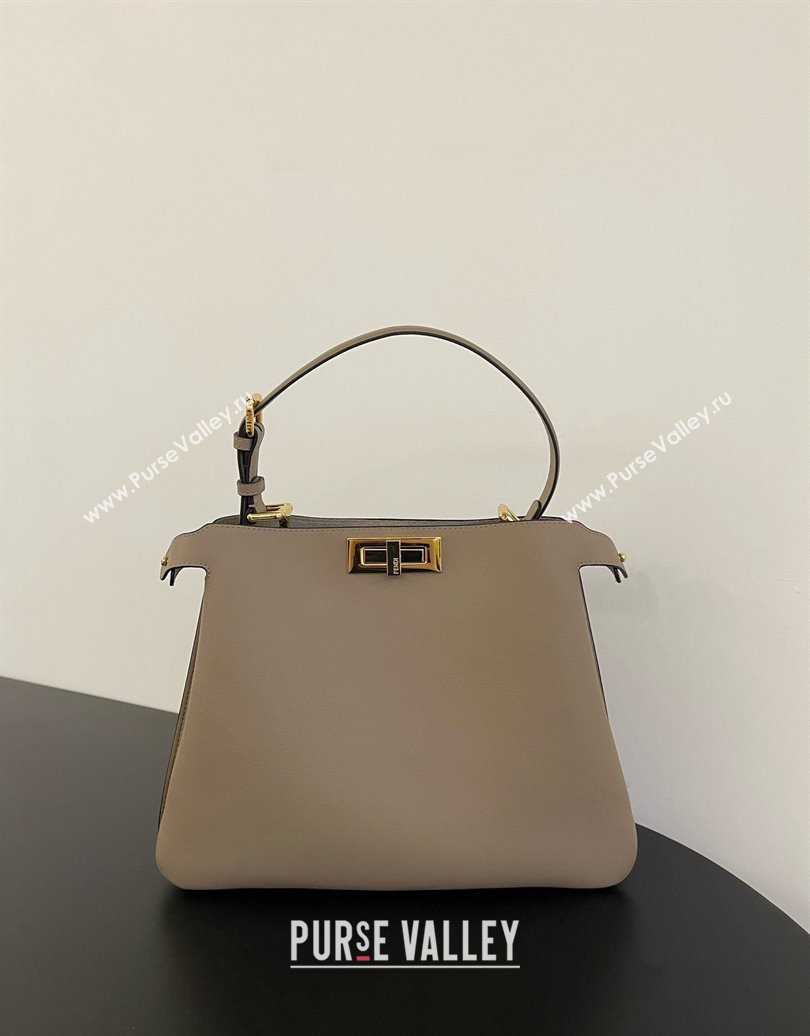 Fendi Peekaboo Soft Medium Bag in Cappuccino-coloured Leather Bag Grey 2024 70202 (AFEI-241212091)