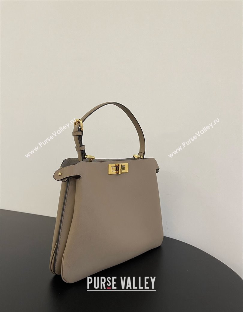 Fendi Peekaboo Soft Medium Bag in Cappuccino-coloured Leather Bag Grey 2024 70202 (AFEI-241212091)