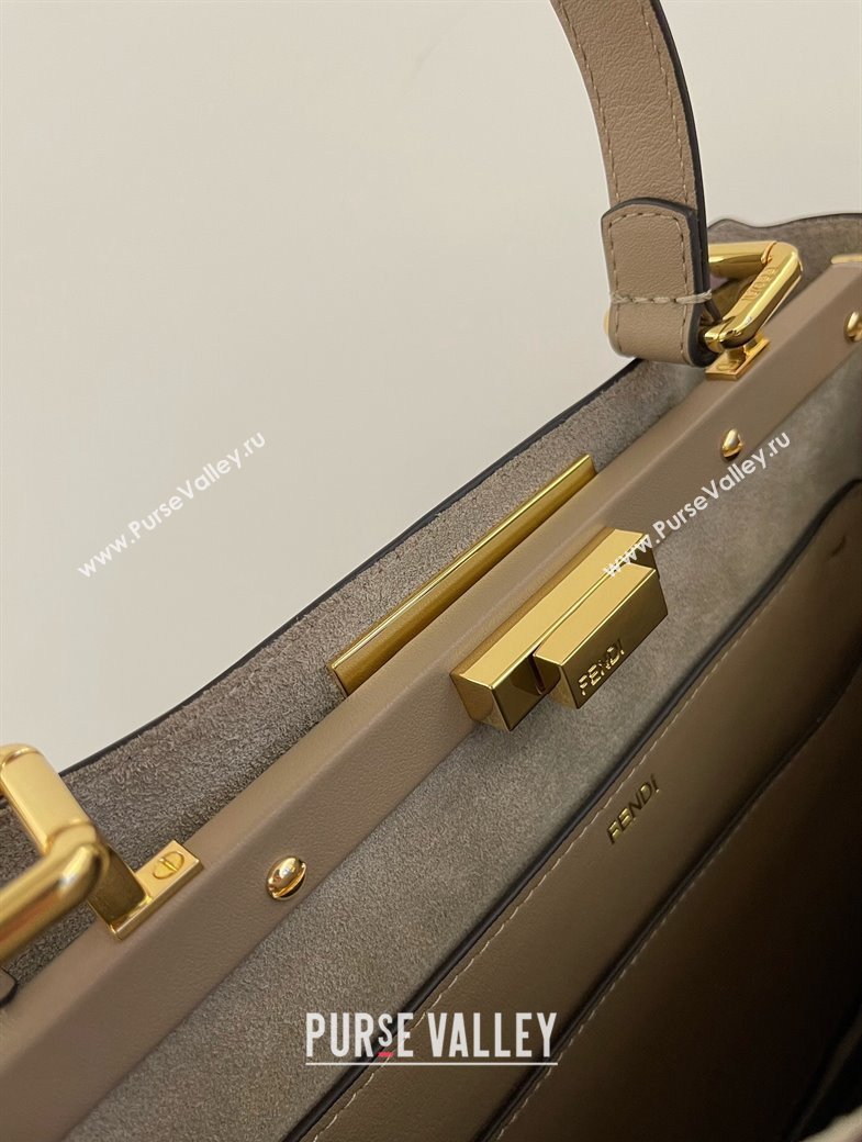 Fendi Peekaboo Soft Medium Bag in Cappuccino-coloured Leather Bag Grey 2024 70202 (AFEI-241212091)