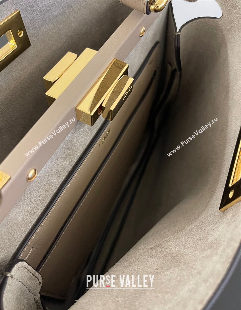 Fendi Peekaboo Soft Medium Bag in Cappuccino-coloured Leather Bag Grey 2024 70202 (AFEI-241212091)