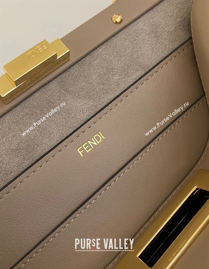 Fendi Peekaboo Soft Medium Bag in Cappuccino-coloured Leather Bag Grey 2024 70202 (AFEI-241212091)