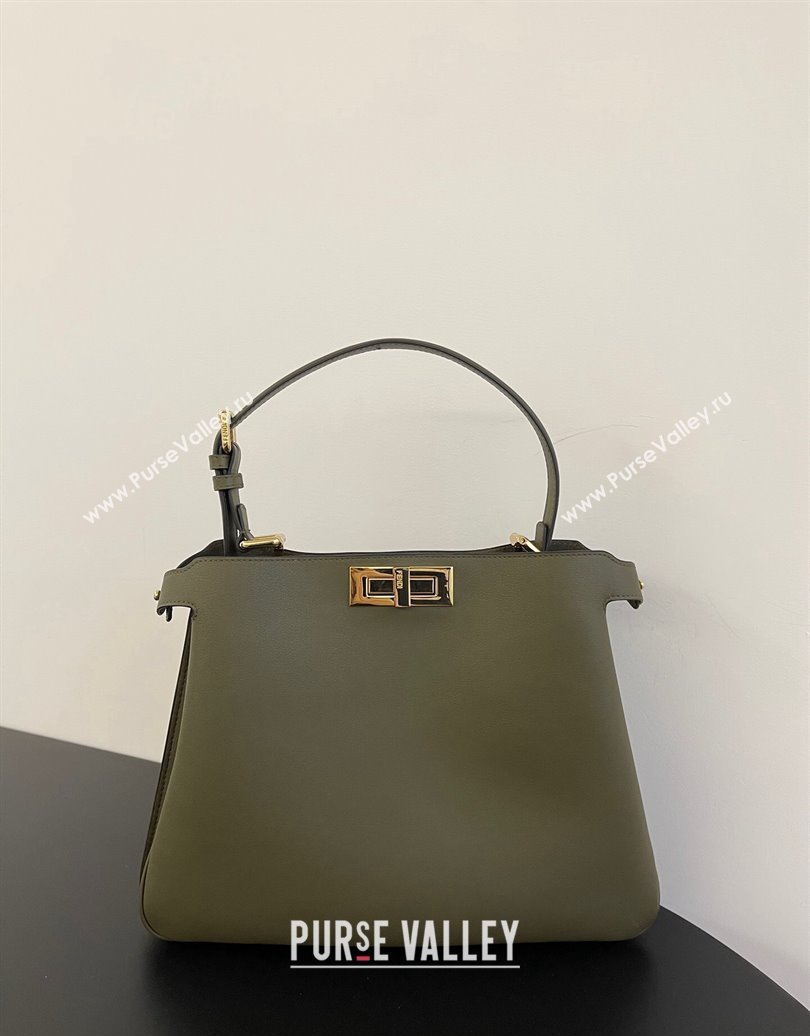 Fendi Peekaboo Soft Medium Bag in Cappuccino-coloured Leather Bag Green 2024 70202 (AFEI-241212092)