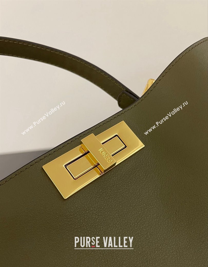 Fendi Peekaboo Soft Medium Bag in Cappuccino-coloured Leather Bag Green 2024 70202 (AFEI-241212092)