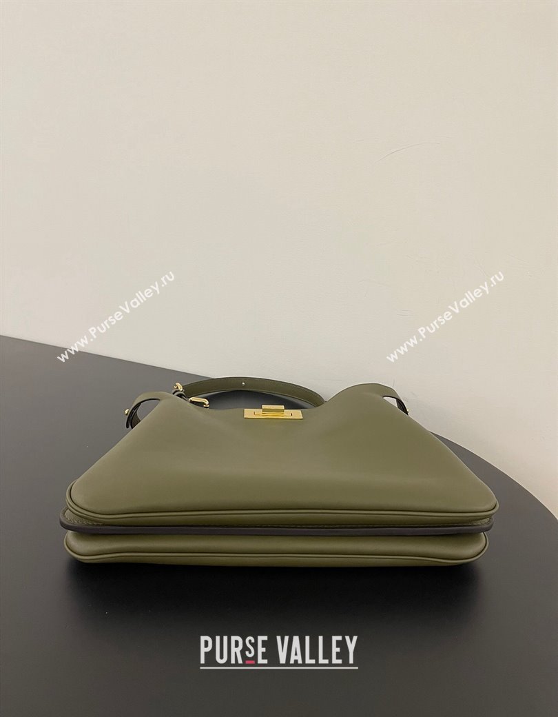 Fendi Peekaboo Soft Medium Bag in Cappuccino-coloured Leather Bag Green 2024 70202 (AFEI-241212092)