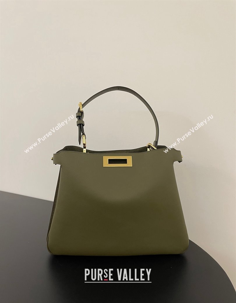 Fendi Peekaboo Soft Medium Bag in Cappuccino-coloured Leather Bag Green 2024 70202 (AFEI-241212092)