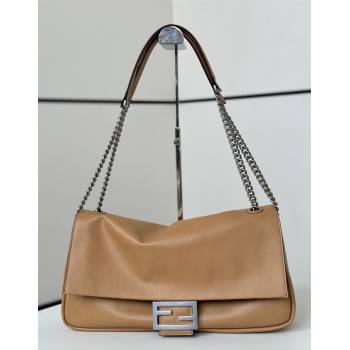 Fendi Baguette Soft Large bag in Calfskin Beige 2024 8669 (CL-241213025)