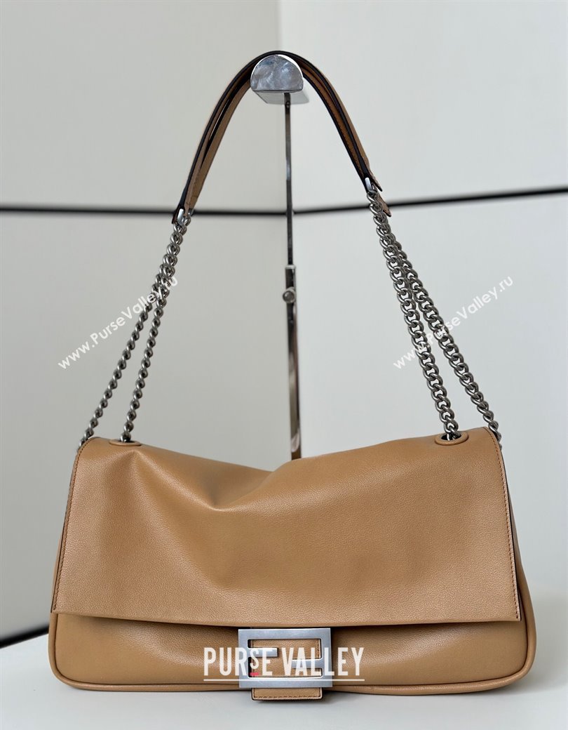 Fendi Baguette Soft Large bag in Calfskin Beige 2024 8669 (CL-241213025)