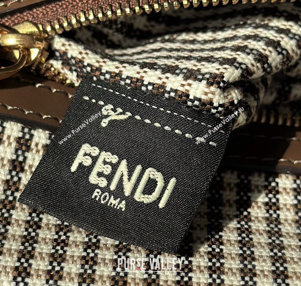 Fendi Baguette Medium bag in FF Houndstooth Fabric Brown 2024 8588M (CL-241212096)