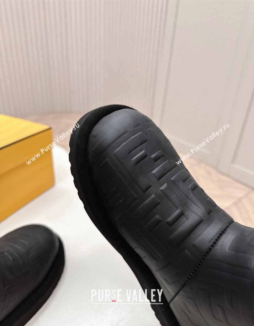 Fendi Apres Chic Snow Boots in FF Leather Black 2024 1224 (MD-241224005)