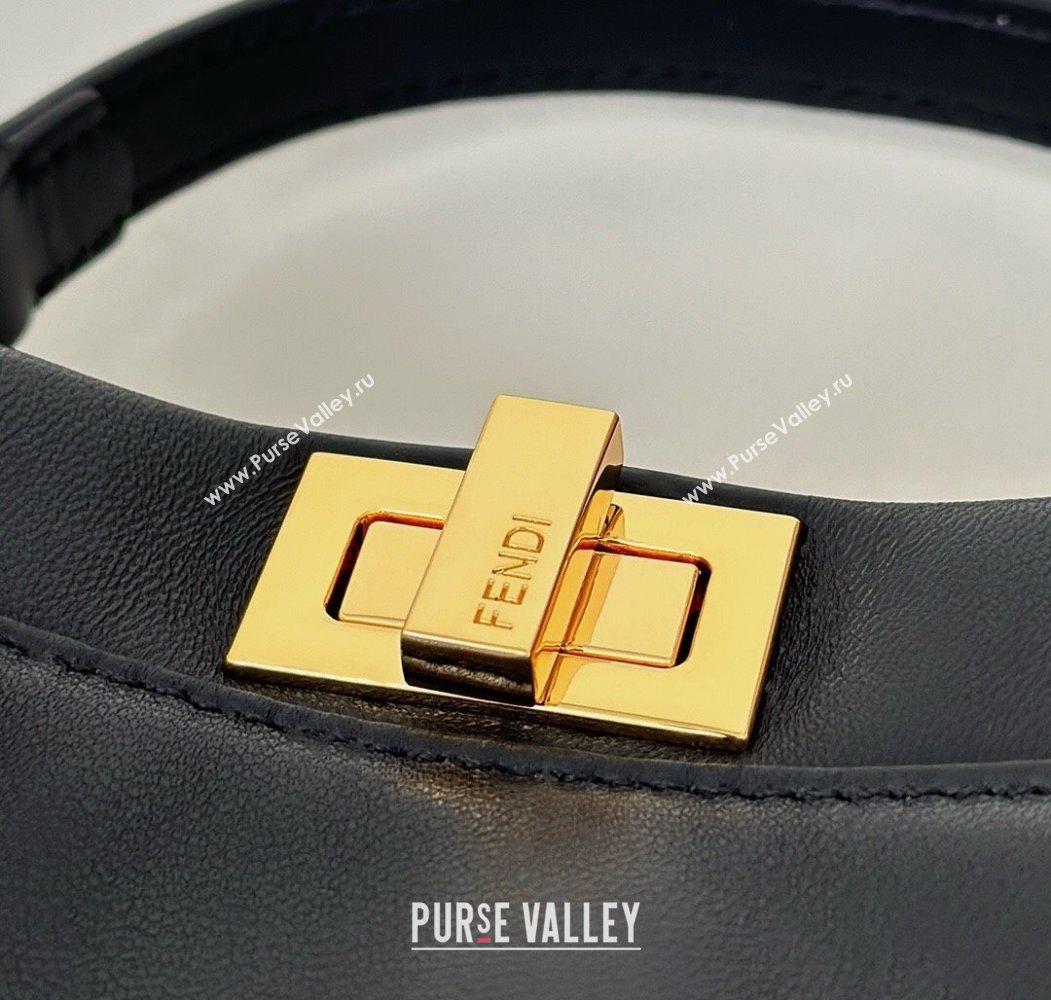 Fendi Peekaboo Mini Bag in Soft Lambskin Black 2025 2590 (CL-250208031)