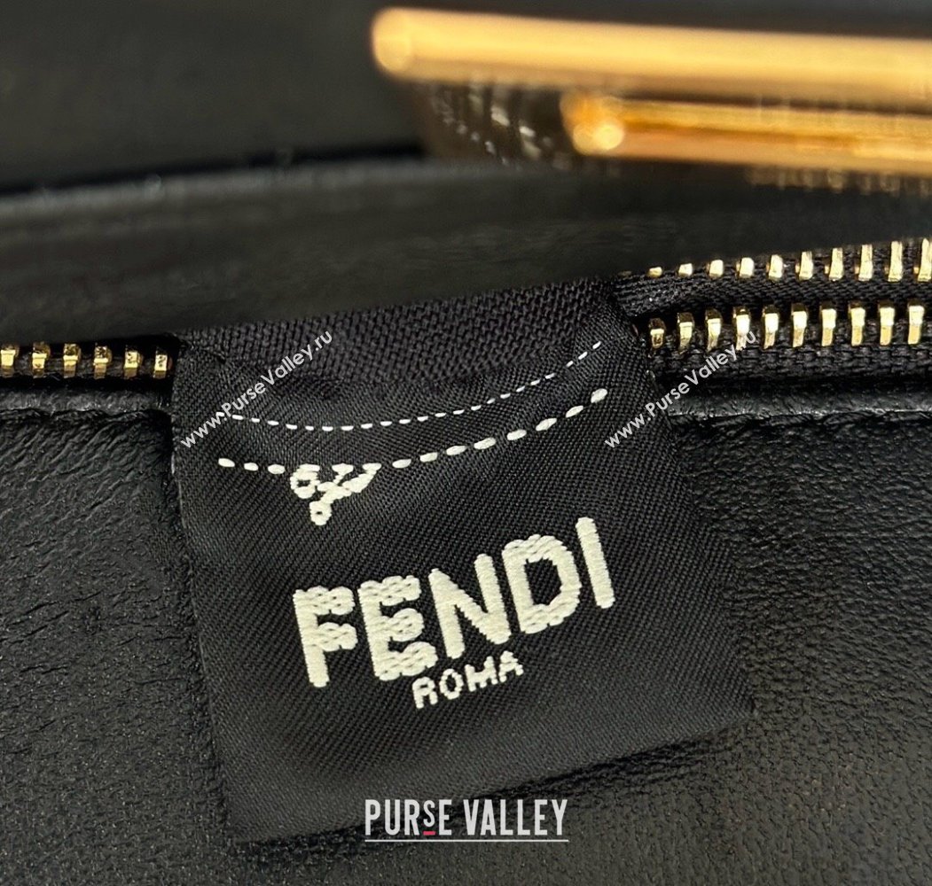 Fendi Peekaboo Mini Bag in Soft Lambskin Black 2025 2590 (CL-250208031)