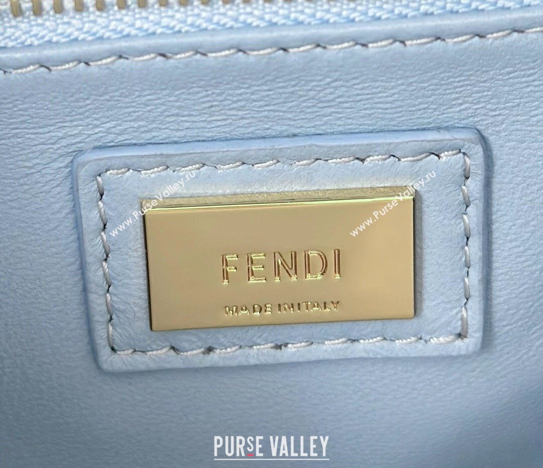 Fendi Peekaboo Mini Bag in Soft Lambskin Light Blue 2025 8315 (CL-250208036)